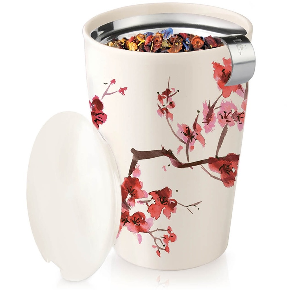 Tea Forte Kati Cherry Blossom 12oz Ceramic Tumbler - Picture 1 of 4